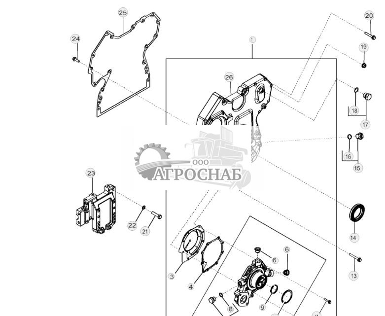 4436 Крышка распределительных шестерен и водяной насос - ST133912 174.jpg